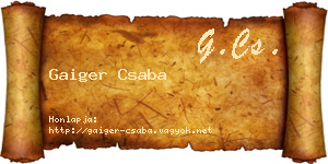Gaiger Csaba névjegykártya