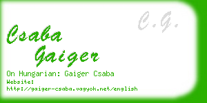 csaba gaiger business card